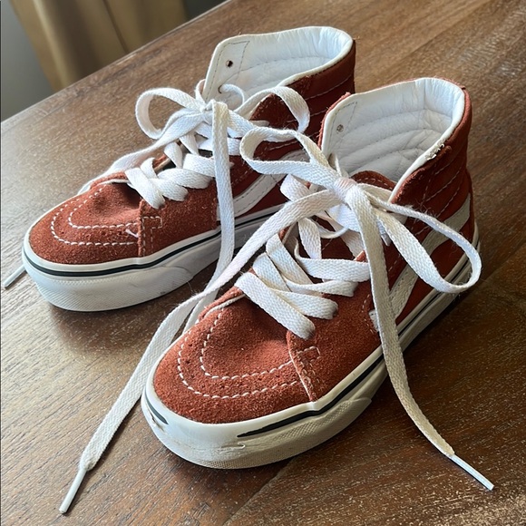 Vans Kids High-Top Sneakers - Red and White - Picture 3 of 4